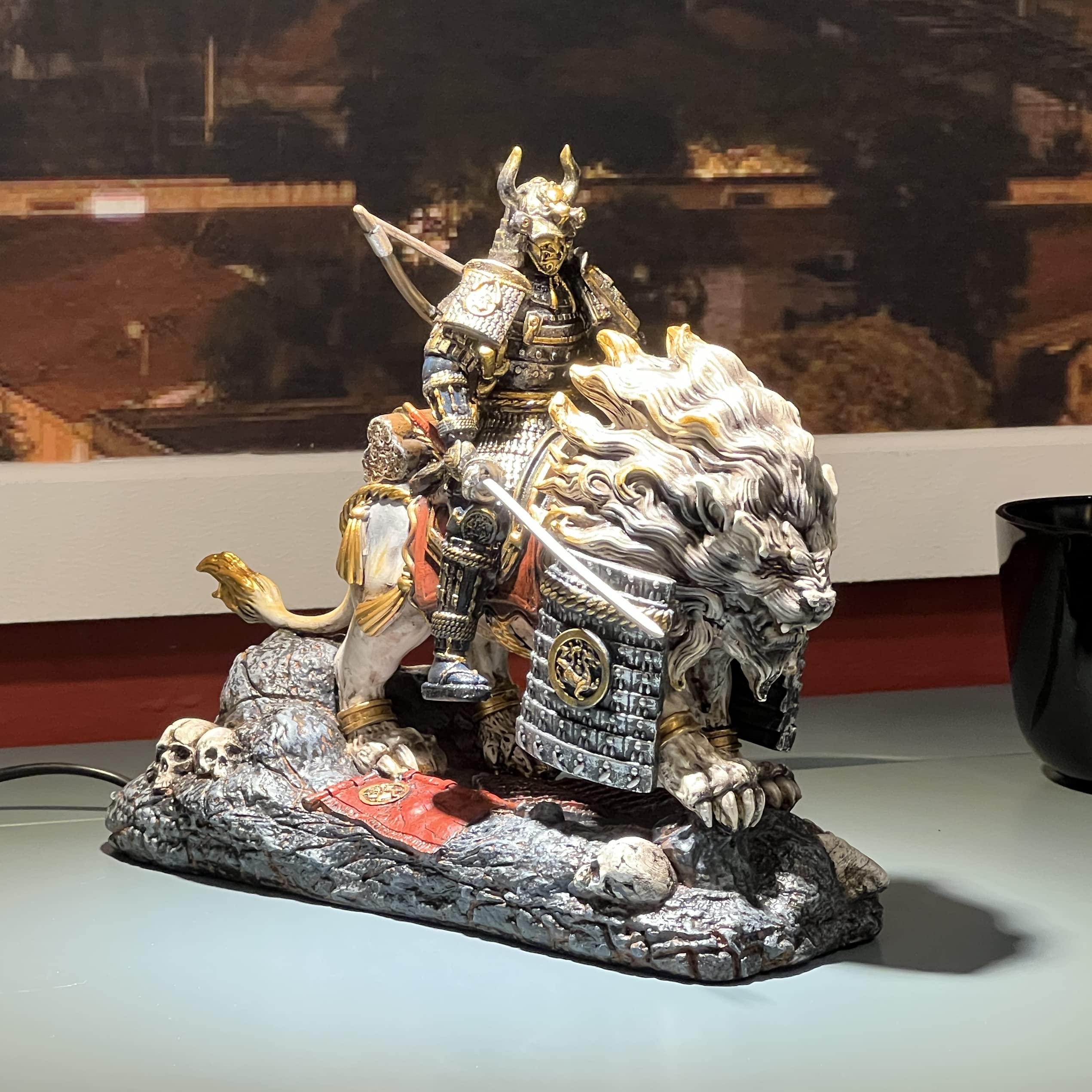 【アンティーク】金属製軍人像彫刻 2体セット Amazon | Bronzed Japanese Samurai General Minamoto Statue